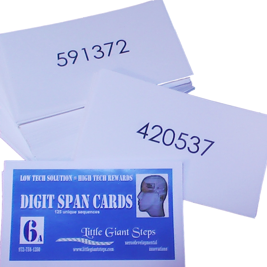 Digit Span Cards