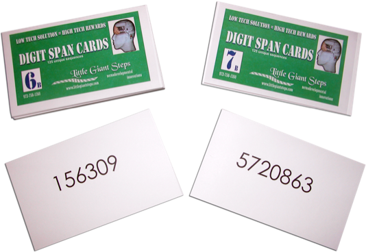 Digit Span Cards