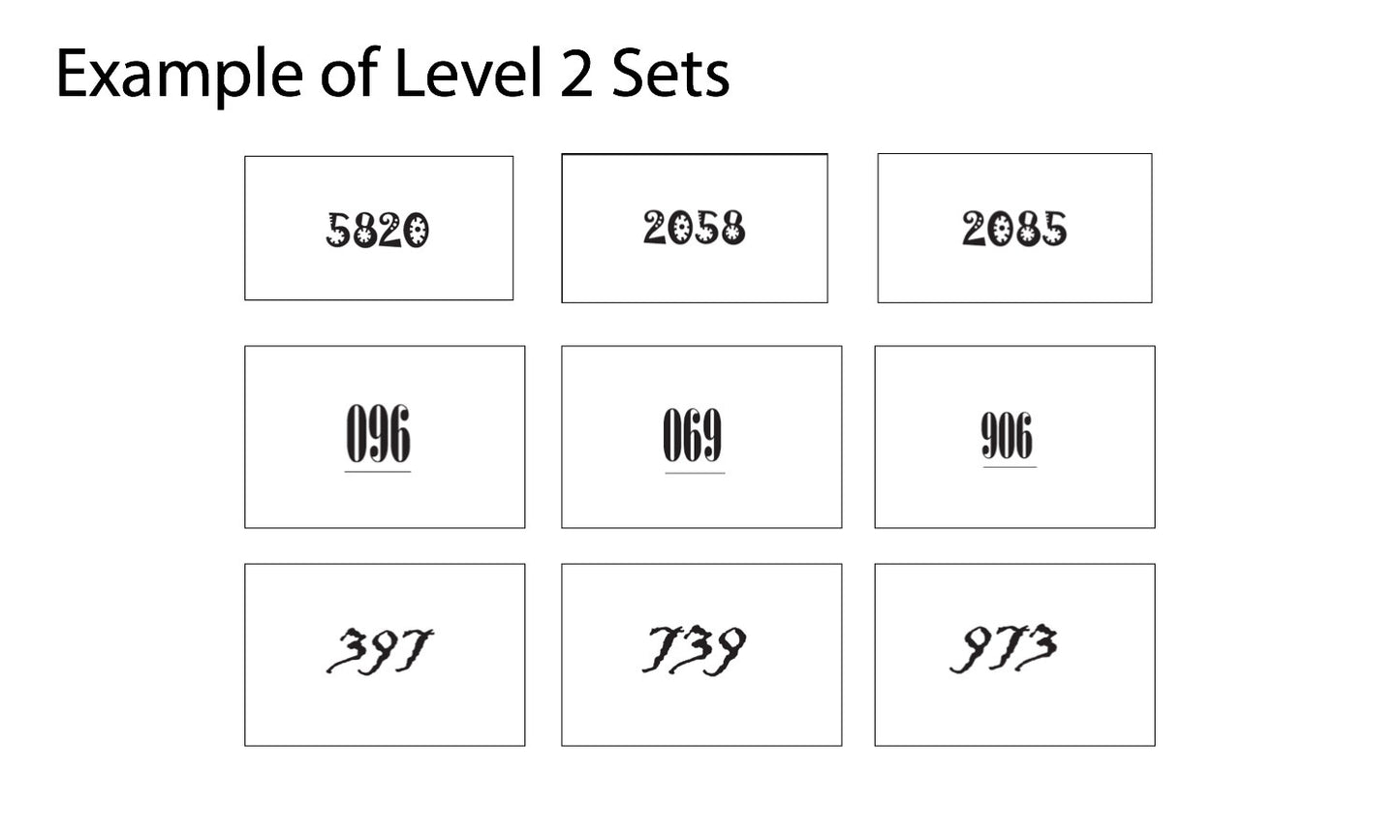 Visual Discrimination Game - Select Level 1 - 10