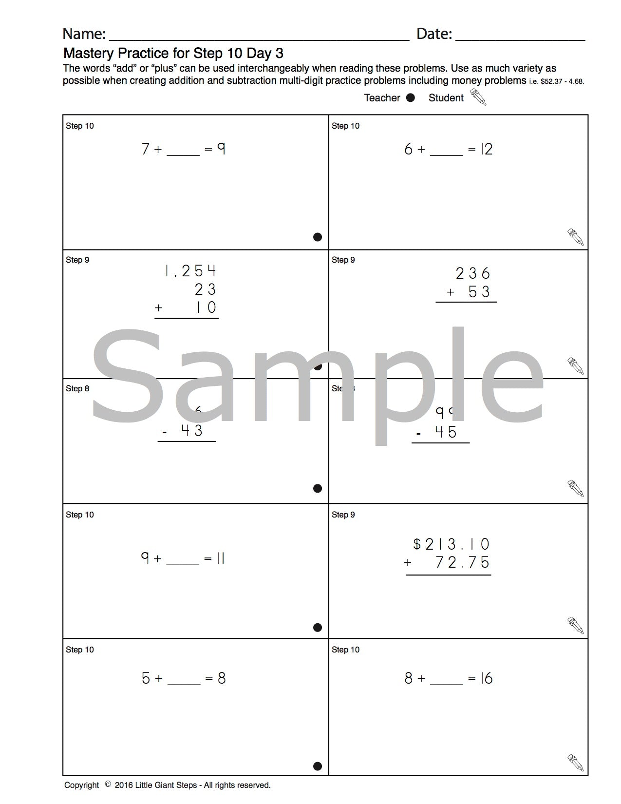 Visual Circle Math – Additional Mastery Practice Pages Download Only